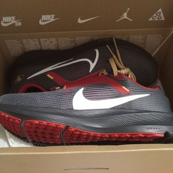 Nike Anthracite Zoom Pegasus 40 SF 49ers UNISEX  MEN SIZE 8.5” LADIES SIZE 10 - Picture 10 of 14